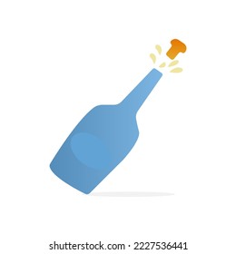 icono de botella de champán, ilustración vectorial