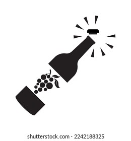 Champagne bottle icon vector illustration symbol design