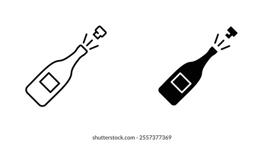 Champagne bottle Icon vector. liner and flat style icons set.
