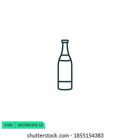 plantilla de logotipo del vector del icono de botella de champán