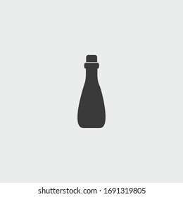 champagne bottle icon. champagne bottle vector on gray background