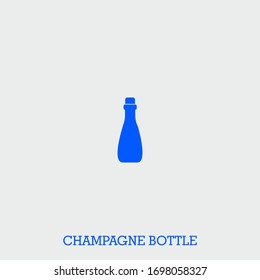 champagne bottle icon. champagne bottle vector on gray background