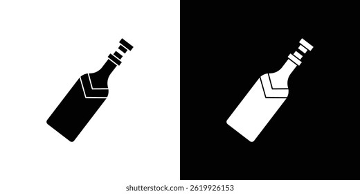 Champagne bottle icon vector, solid logo illustration, pictogram