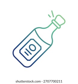 Icono de botella de champán con fondo blanco Vector Ilustración de stock