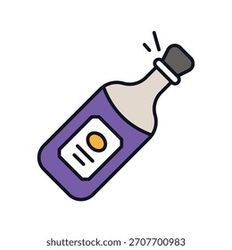 Icono de botella de champán con fondo blanco Vector Ilustración de stock