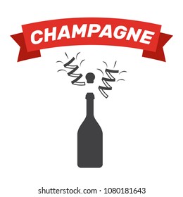 Champagne bottle icon. Wine glass bottle. Champagne party vector