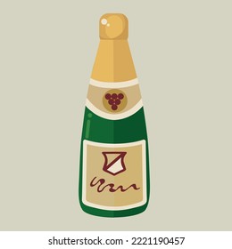 Champagne bottle isolated vector illustration