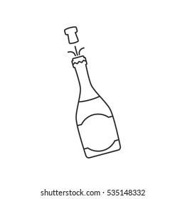 Champagne Bottle Line Icon