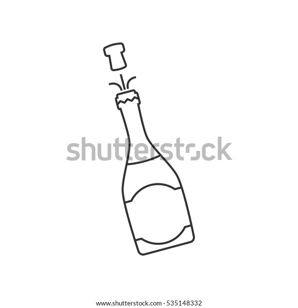 Champagne Bottle Line Icon Stock Vector Royalty Free 535148332