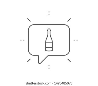 Champagne Bottle Line Icon Chat Bubble Stock Vector Royalty Free