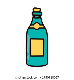 champagne bottle on white background