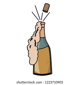 Champagne bottle open