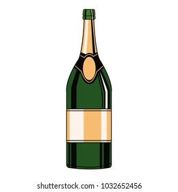 Champagne bottle pop art