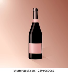 Champagne bottle, realistic design. Vector illustration.