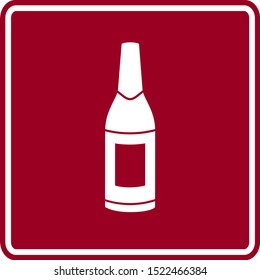 Champagnerflasche, rotes Vektorsymbol