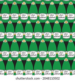 Borde vectorial sin costura de botella de champán. Patrón de repetición horizontal de las bebidas alcohólicas brillantes dibujadas a mano. Utilícelo para invitaciones a fiestas, celebración, tarjeta de saludo, decoración de vacaciones, año nuevo, pie de página.