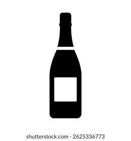 Champagne Bottle Silhouette vector. Ideal for use as a tattoo, icon, web graphic design, and infographic concepts."