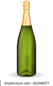 Champagne bottle.  Vector illustration isolated on white background.