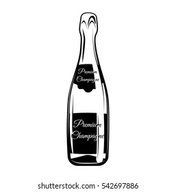 champagne bottle. vector illustration isolated on white background