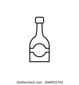 Champagne Bottle vector Line Icon On White Background