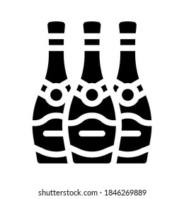 champagne bottles glyph icon vector. champagne bottles sign. isolated contour symbol black illustration
