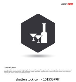 Champagne bottles icon Hexa White Background icon template