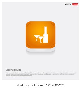 Champagne bottles icon Orange Abstract Web Button - vector icon