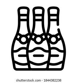 vector de icono de línea de botellas de champán. señal de botellas de champán. símbolo de contorno aislado ilustración negra