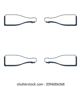 El patrón de las botellas de champán es impecable. Estilo de arte de línea. Imagen de contorno. Plantilla de repetición en blanco y negro. El concepto de las bebidas de fiesta. Ilustración sobre fondo blanco. Estilo de diseño plano para cualquier propósito. Vector.