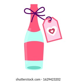 Champagne bottles special for Valentines day. Vector. EPS 10