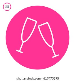 champagne bubble line vector icon