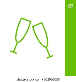 champagne bubble line vector icon