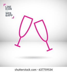 champagne bubble line vector icon