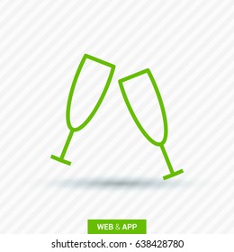 champagne bubble line vector icon