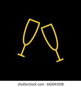 champagne bubble line vector icon