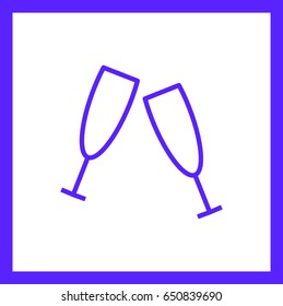 champagne bubble line vector icon