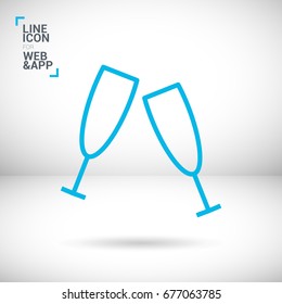 champagne bubble line vector icon