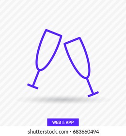 champagne bubble line vector icon