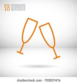 champagne bubble line vector icon