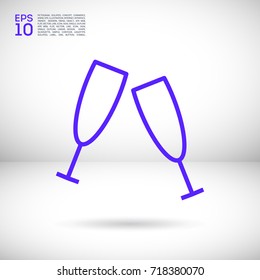 champagne bubble line vector icon