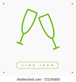 champagne bubble line vector icon