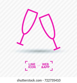 champagne bubble line vector icon