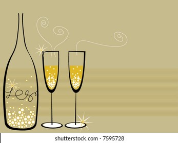 champagne bubbles celebration (vector)