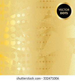 Champagne Bubbles Vector Background. Abstract Gold Dots Texture.