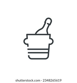 Champagne bucket bar hotel icon, vector illustration