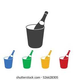 champagne in a bucket. Casino icons universal set for web and mobile