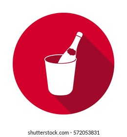 champagne in a bucket flat icon