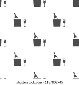 champagne in bucket icon vector, can be used for web and mobile design seamless pattern