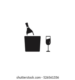 champagne in bucket icon vector, can be used for web and mobile design
