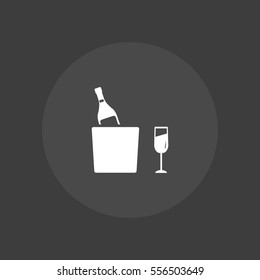 champagne in bucket icon vector, can be used for web and mobile design.